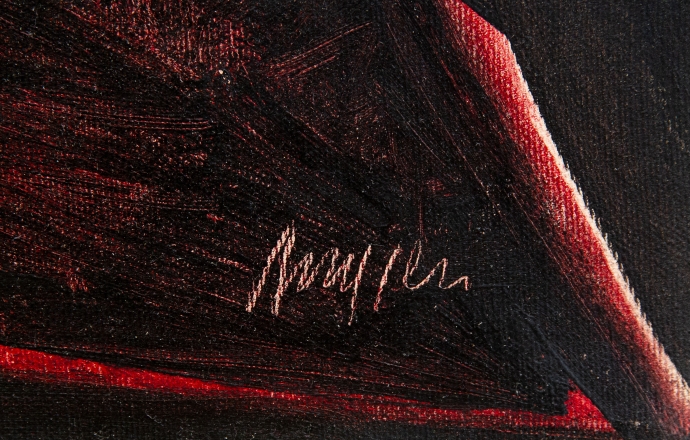 Piero Ruggeri, "Figura", olio su tela, firmato, Epoca '900 image 3