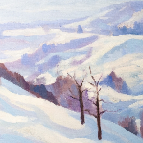 Placido Castaldi, "Paesaggio Innevato", olio su tela, 1959 image 4