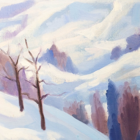 Placido Castaldi, "Paesaggio Innevato", olio su tela, 1959 image 6