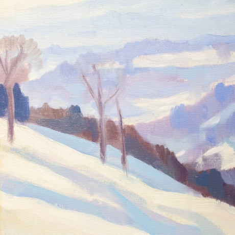 Placido Castaldi, "Paesaggio Innevato", olio su tela, 1959 image 7