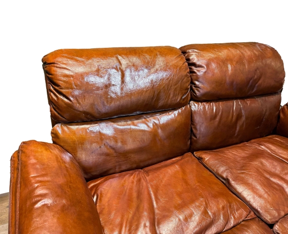 Coppia di divani in pelle, Saporiti Italia, anni ’70 image 10
