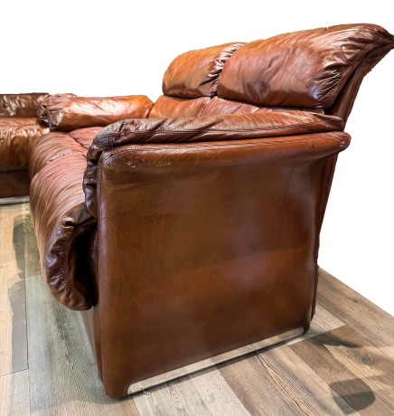 Coppia di divani in pelle, Saporiti Italia, anni ’70 image 9