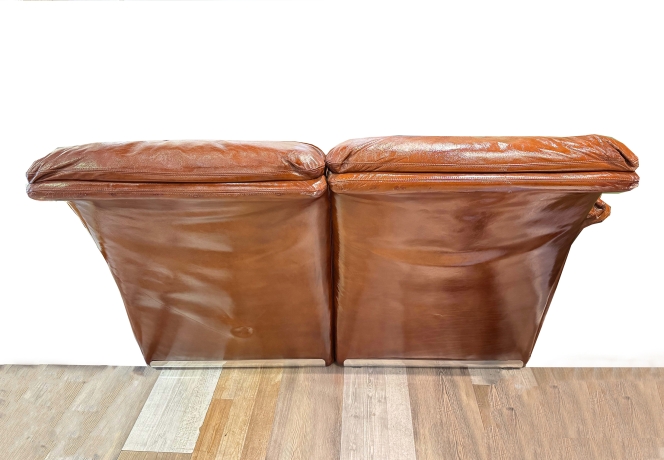 Coppia di divani in pelle, Saporiti Italia, anni ’70 image 3
