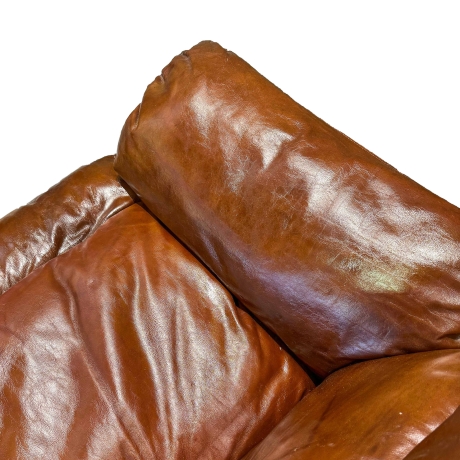 Coppia di divani in pelle, Saporiti Italia, anni ’70 image 5