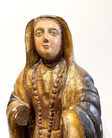 "Santa in preghiera", scultura lignea policroma, Epoca '600 image 5