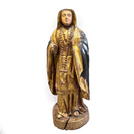 "Santa in preghiera", scultura lignea policroma, Epoca '600 image 1