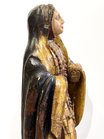 "Santa in preghiera", scultura lignea policroma, Epoca '600 image 11