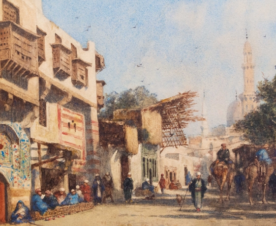 Alberto Pasini, "Il Cairo", acquerello su carta, Epoca '800 image 8