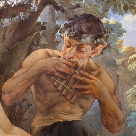 Pietro Girardi detto Posì, Riposo sotto la quercia, olio su tela, firmato, Epoca '900 image 6