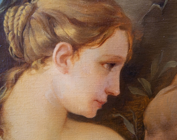 Pietro Girardi detto Posì, Riposo sotto la quercia, olio su tela, firmato, Epoca '900 image 9