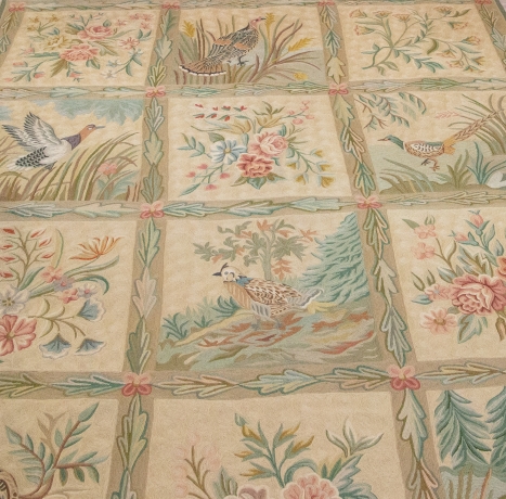 Arazzo / Tappeto, in lana, "Fauna e Flora", Prima metà '900 image 2