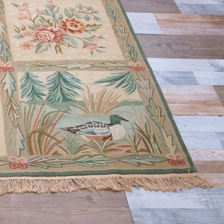 Arazzo / Tappeto, in lana, "Fauna e Flora", Prima metà '900 image 4