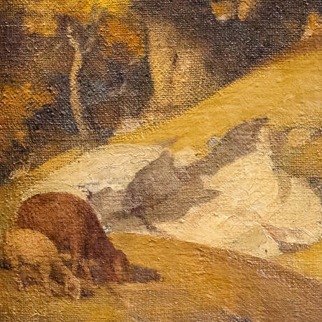 Italo Mus, "Quiete Autunnale", olio su tela, firmato, Anni '40 image 8