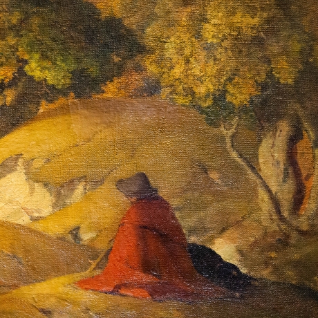 Italo Mus, "Quiete Autunnale", olio su tela, firmato, Anni '40 image 6