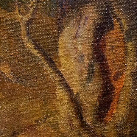 Italo Mus, "Quiete Autunnale", olio su tela, firmato, Anni '40 image 5