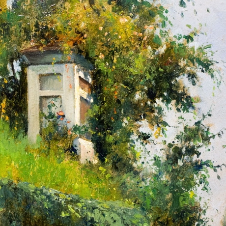 Giovanni Colmo, "Paesaggio fluviale", olio su cartone, firmato, Epoca '900 image 3