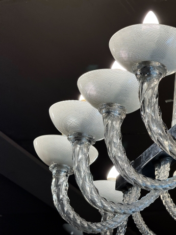 Lampadario Venini vetro di Murano, anni ’50 image 8