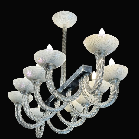 Lampadario Venini vetro di Murano, anni ’50 image 9