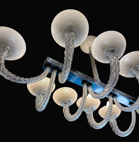 Lampadario Venini vetro di Murano, anni ’50 image 5