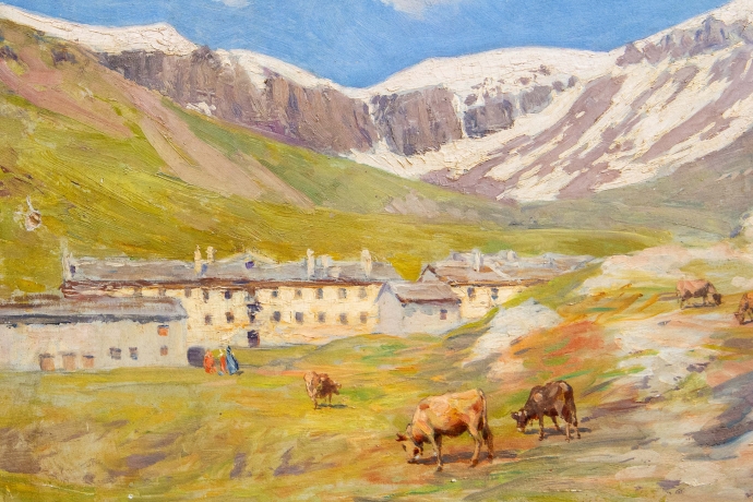 Carlo Pollonera "Paesaggio alpestre", Val d'Aosta , Primi '900 image 3