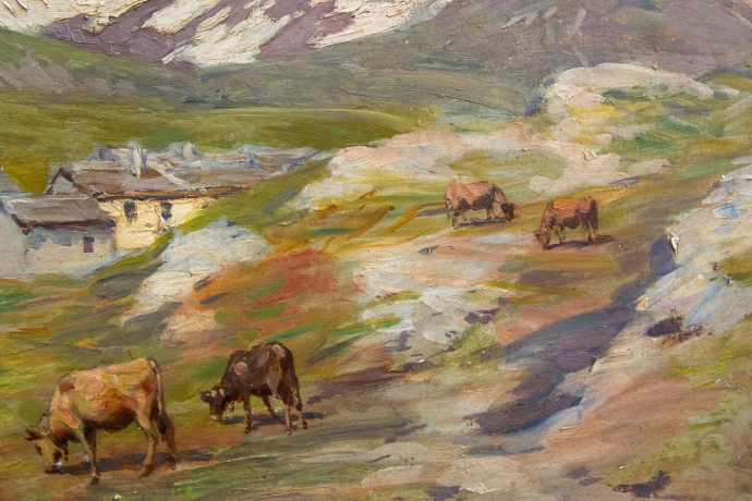 Carlo Pollonera "Paesaggio alpestre", Val d'Aosta , Primi '900 image 7