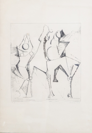 Marino Marini, "Trio felice", acquaforte, 1972 image 1