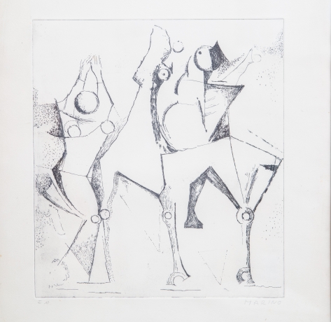 Marino Marini, "Trio felice", acquaforte, 1972 image 3