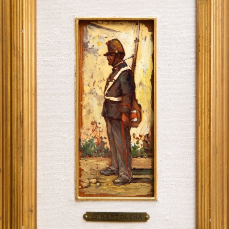 Giovanni Bartolena, "Soldato", olio su tavola, Anni '20/'30 image 3