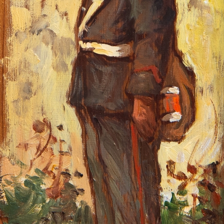Giovanni Bartolena, "Soldato", olio su tavola, Anni '20/'30 image 5