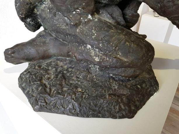 Base Scultura in Bronzo di Enrico Astorri "Spazzacamino" h 57 cm