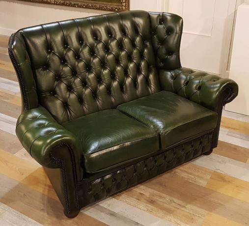 Frontale Divano Chesterfield Originale Vintage in pelle  Anni '50 