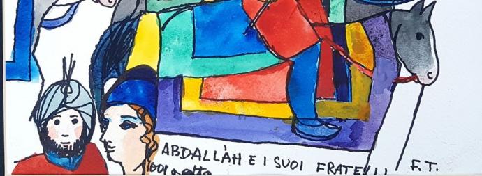 Dettaglio Opera di F. Tabusso " Abdallah e i suoi fratelli"- con autentica.