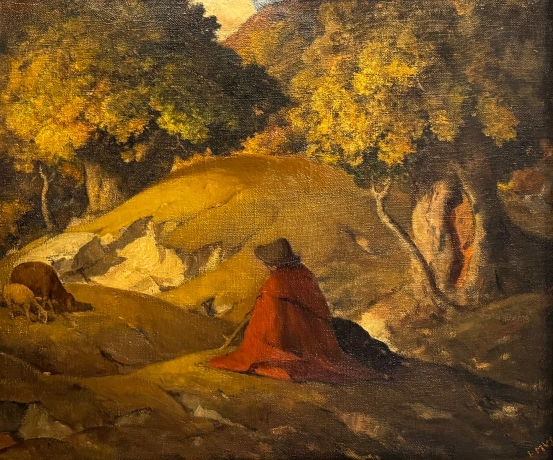 Italo Mus, "Quiete Autunnale", olio su tela, firmato, Anni '40 image 1