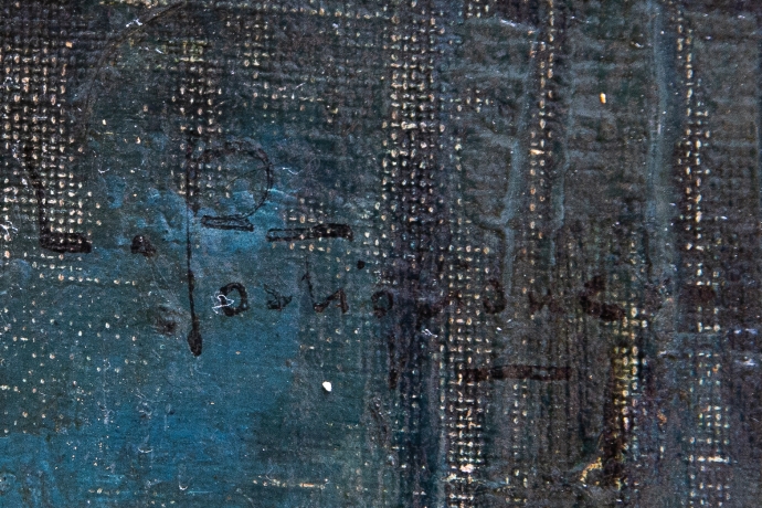 Luca Postiglione, "Scena d'interno", olio su tela, firmato Primi '900 image 5