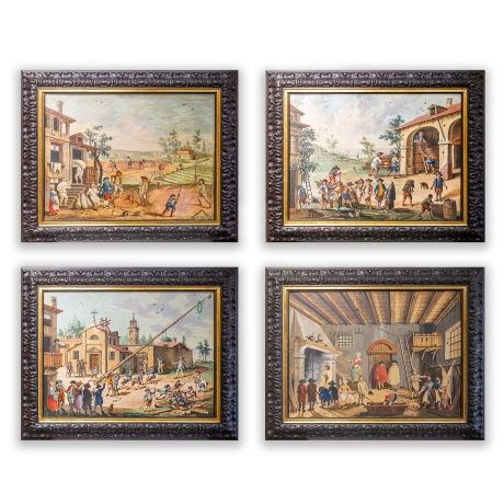 Giovanni Maria Genta, "Le quattro stagioni", tempera, Fine '700 image 1