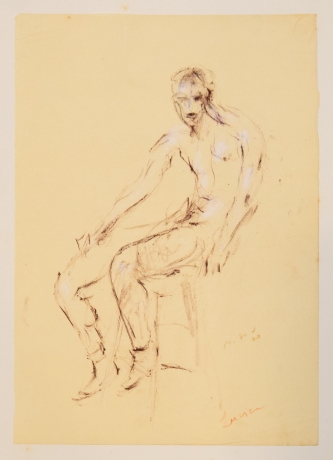 Filippo De Pisis, "Nudo Seduto, Lucien",1930 image 6