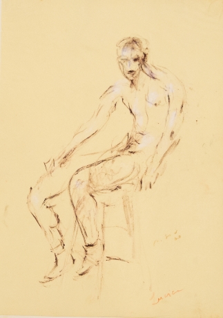 Filippo De Pisis, "Nudo Seduto, Lucien",1930 image 1