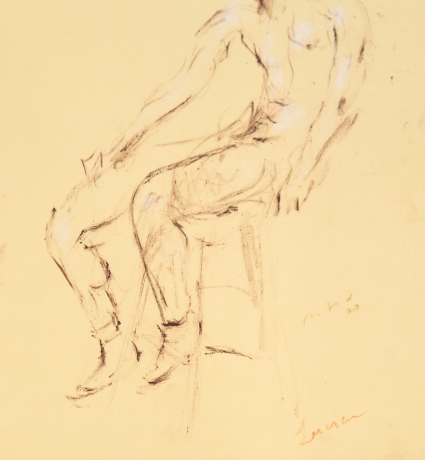 Filippo De Pisis, "Nudo Seduto, Lucien",1930 image 2