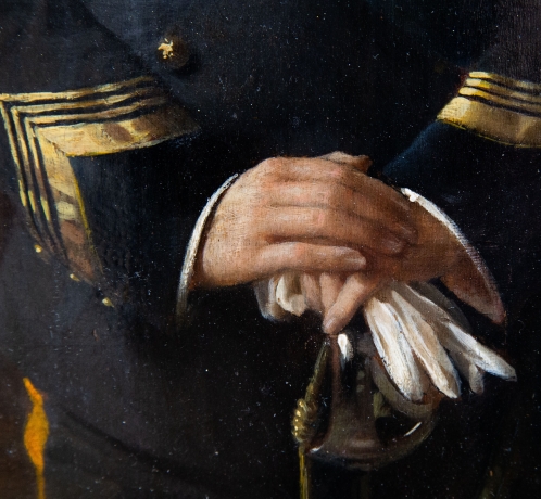 Arturo Zanieri, "Francesco Siacci", olio su tavola, firmato, 1911 image 7