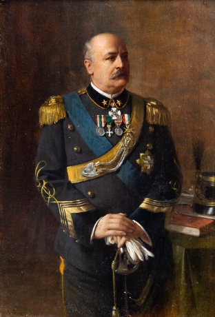 Arturo Zanieri, "Francesco Siacci", olio su tavola, firmato, 1911 image 1