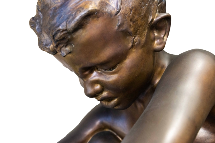 Achille D'Orsi, "A Posillipo", in bronzo, base marmo, firmato, Epoca Fine '800 image 10