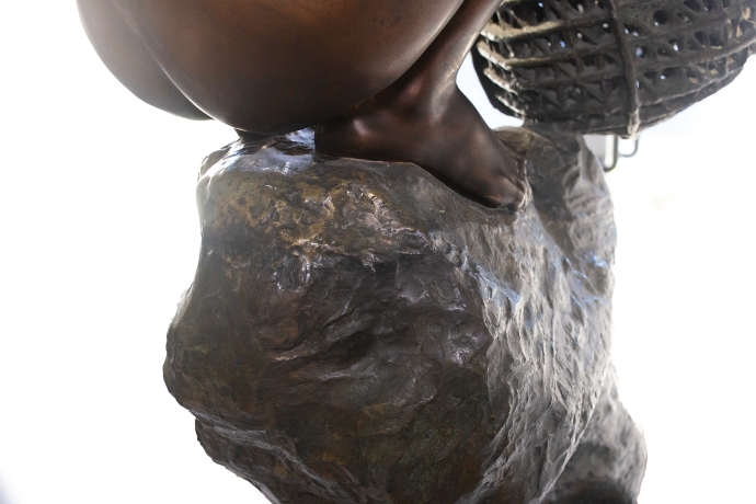 Achille D'Orsi, "A Posillipo", in bronzo, base marmo, firmato, Epoca Fine '800 image 11