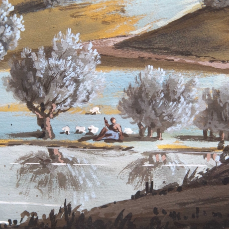 "Vedute Fluviali con Architetture Monumentali", acquerello su carta, Epoca '800 image 7