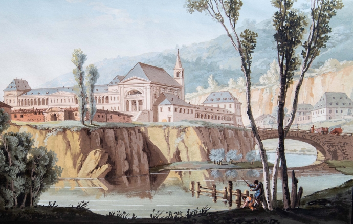 "Vedute Fluviali con Architetture Monumentali", acquerello su carta, Epoca '800 image 10