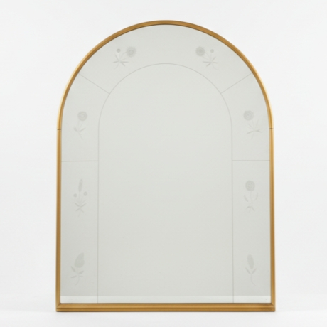 Specchio ad Arco con Cornice in Ottone, Anni '50 image 1