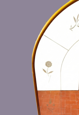 Specchio ad Arco con Cornice in Ottone, Anni '50 image 2