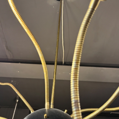 Lampadario Design, ottone e metallo laccato, Anni '50 image 4