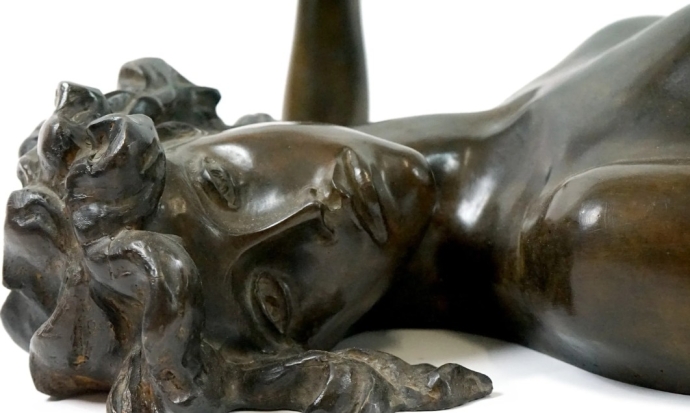 Nudo di donna, scultura in bronzo, Epoca XX secolo image 5