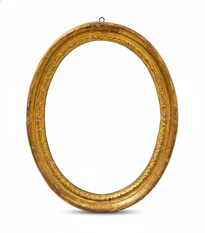 Cornice ovale a guazzo dorato, XVII secolo image 1