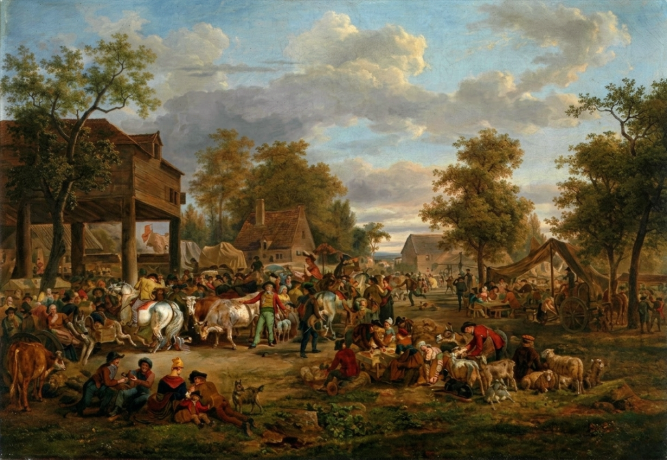 Jean-Louis DEMARNE, Country Fair (La Fiera del Villaggio), olio su tela, Epoca '700